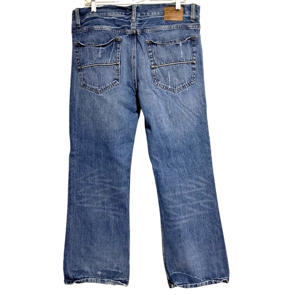 Aeropostale Driggs Slim Boot Jeans Mens 36X30 Distressed Blue 100% Cotton Classi